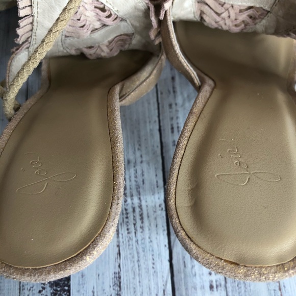 Joie iridescent tan gladiator strap peep toe heels - Picture 4 of 10